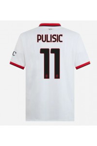 AC Milan Christian Pulisic #11 Jalkapallovaatteet Vieraspaita 2024-25 Lyhythihainen